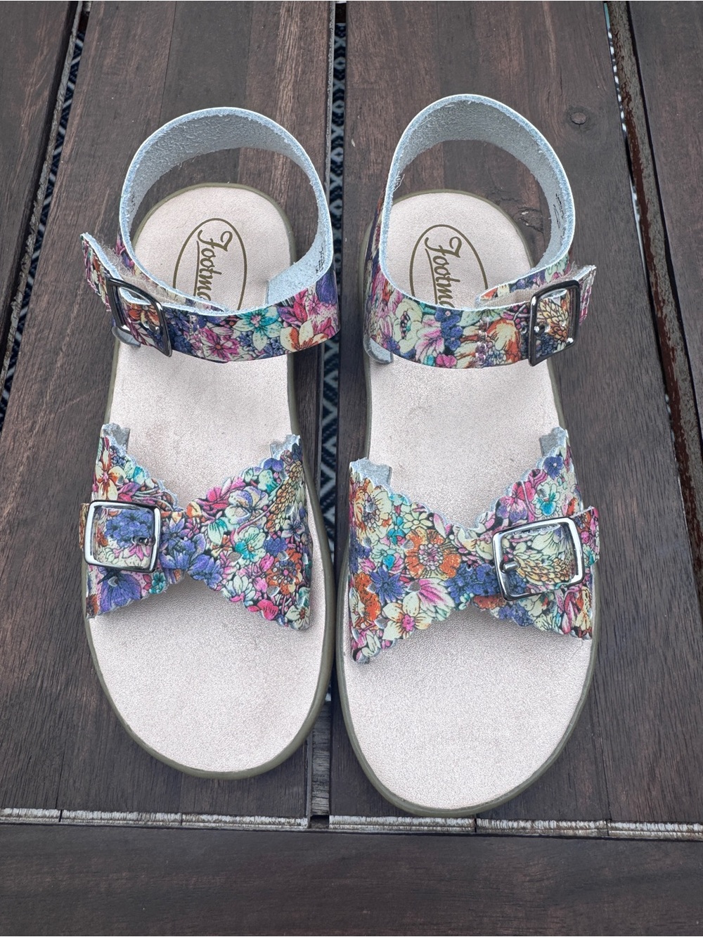 FootMates floral leather girls sandal